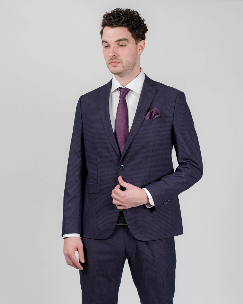 COSTUM STRUCTURAT SLIM DIN LĂNĂ FINĂ CU ELASTAN 190116011056-2 02