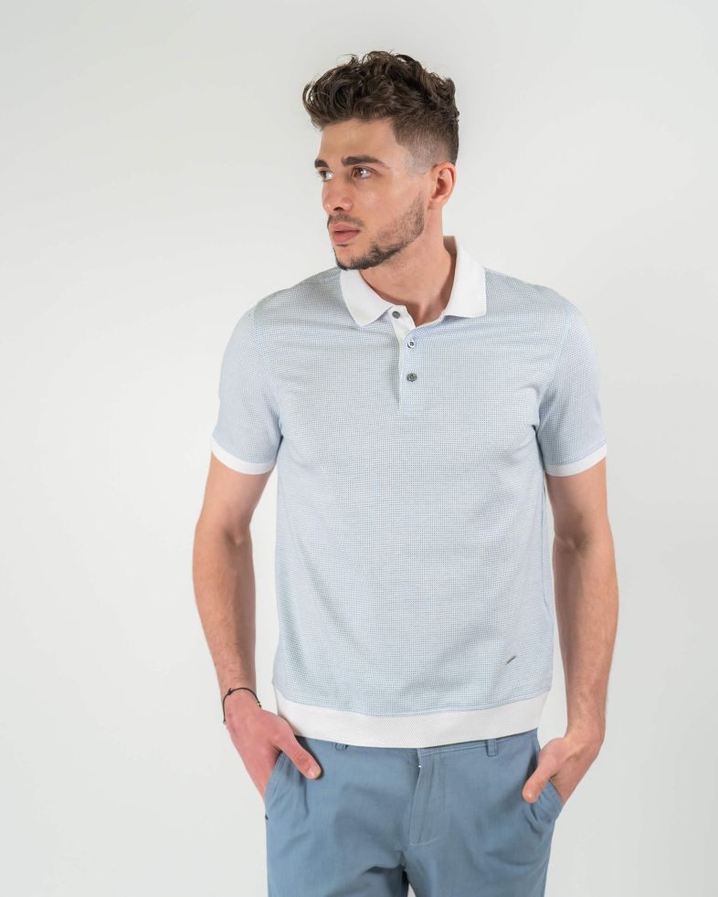 TRICOU POLO ALB PRINT GEOMETRIC 220110131566-1 09