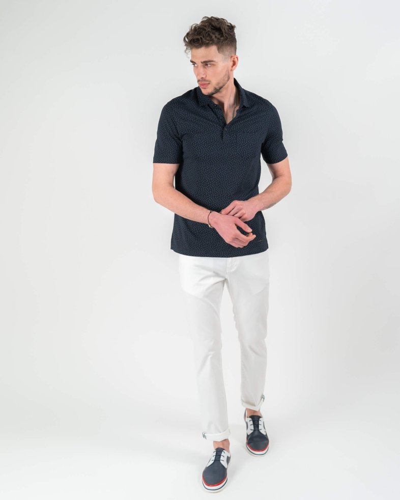 TRICOU POLO BLEUMARIN PRINT FLORALEN 220110131581-1 010