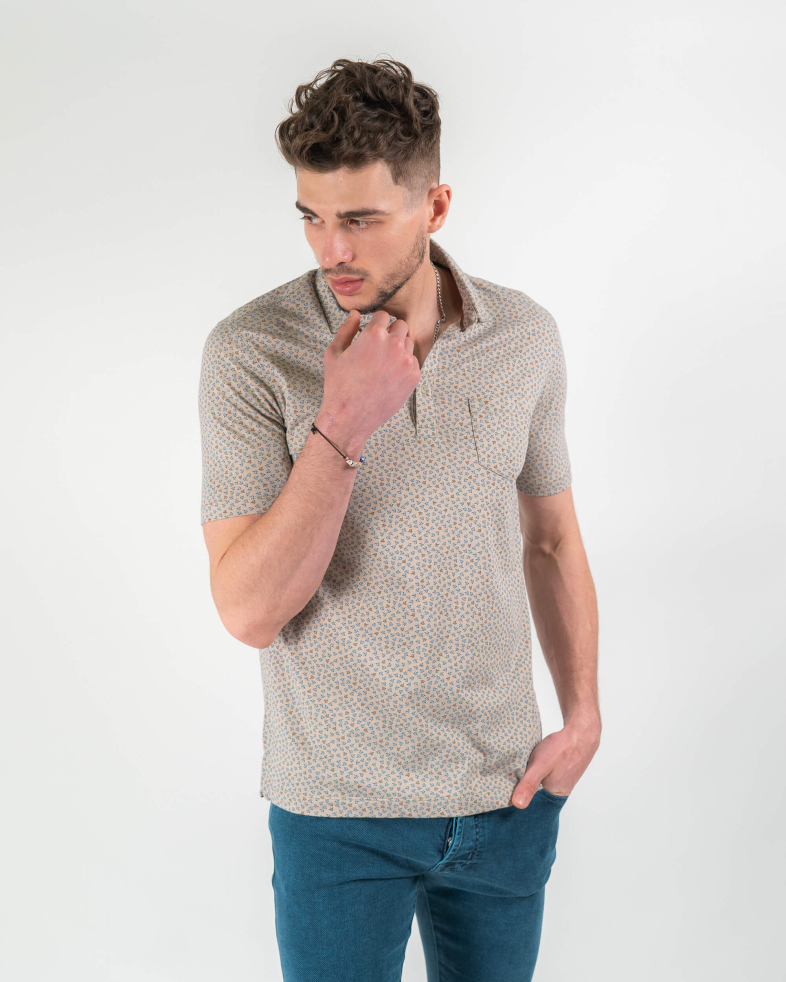 TRICOU POLO BEJ PRINT FLORALEN 220110131581-4 08