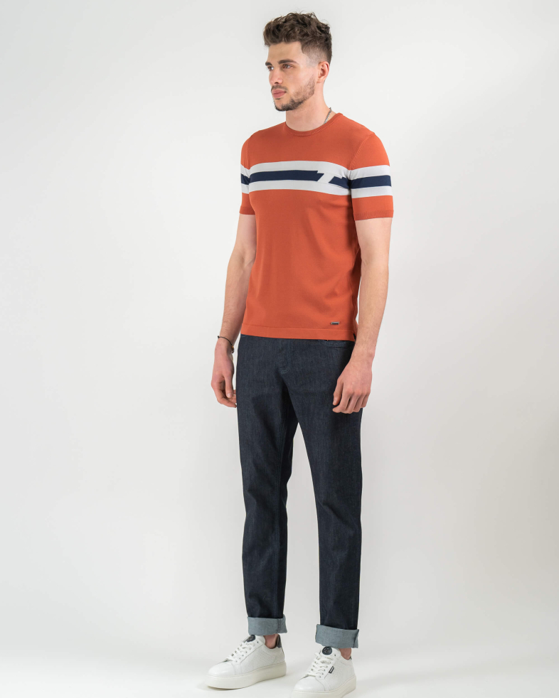 TRICOU PORTOCALIU PRINT GEOMETRIC 220116131535-3 02
