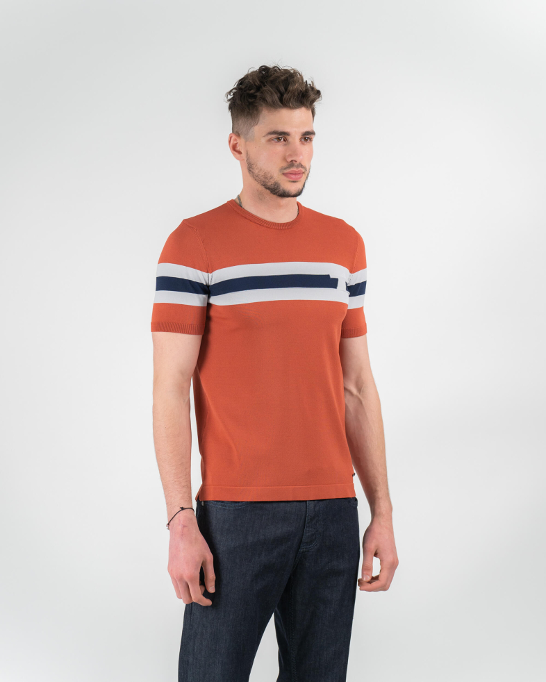 TRICOU PORTOCALIU PRINT GEOMETRIC 220116131535-3 03