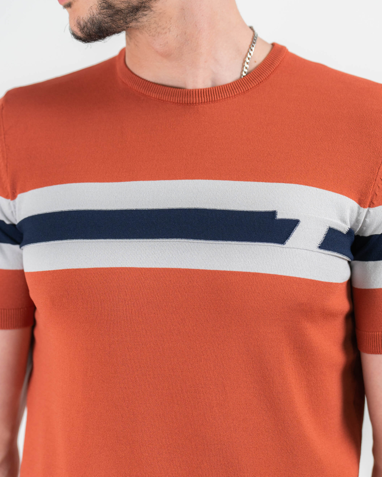TRICOU PORTOCALIU PRINT GEOMETRIC 220116131535-3 04