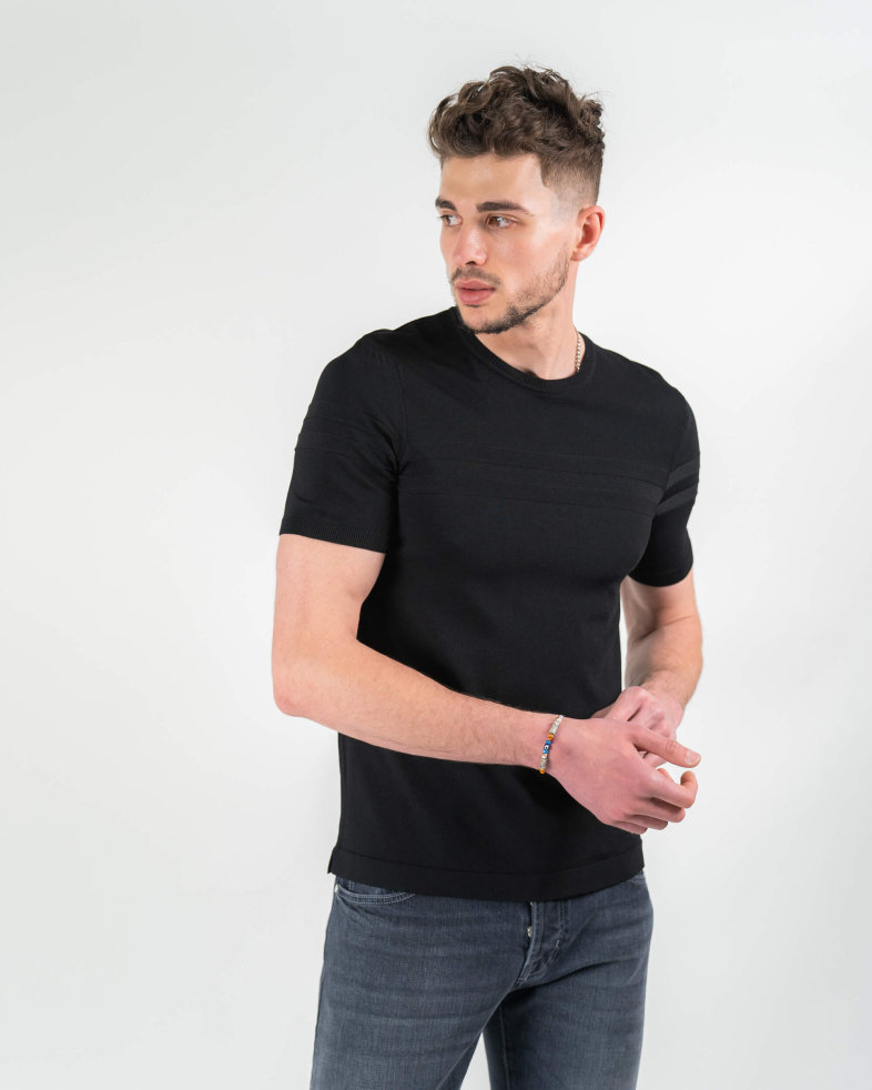 TRICOU NEGRU PRINT GEOMETRIC 220116131540-2 010