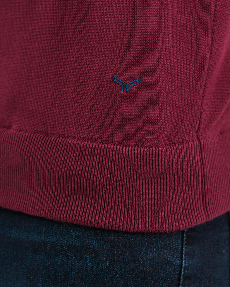 PULOVER DE BUMBAC CU CONTRASTE CULOAREA BORDO 200208055193-2 03
