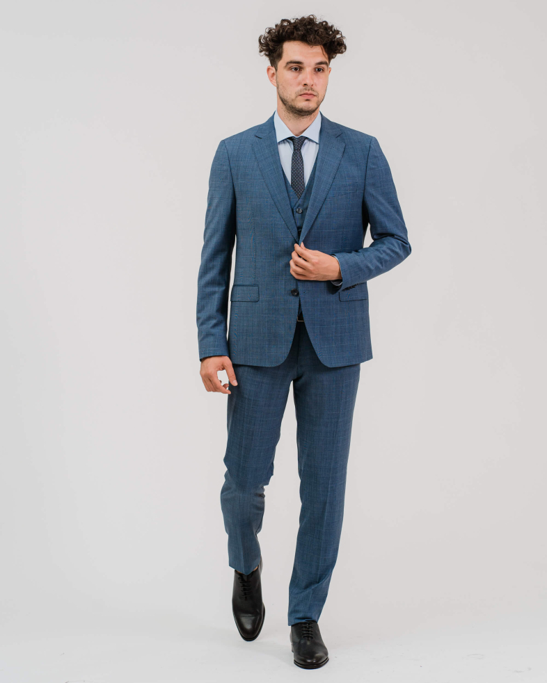 COSTUM SLIM ALBASTRU IN CAROURI 210116011083-2 03