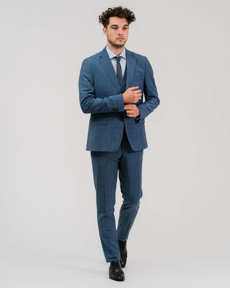 COSTUM SLIM ALBASTRU IN CAROURI 210116011083-2 04