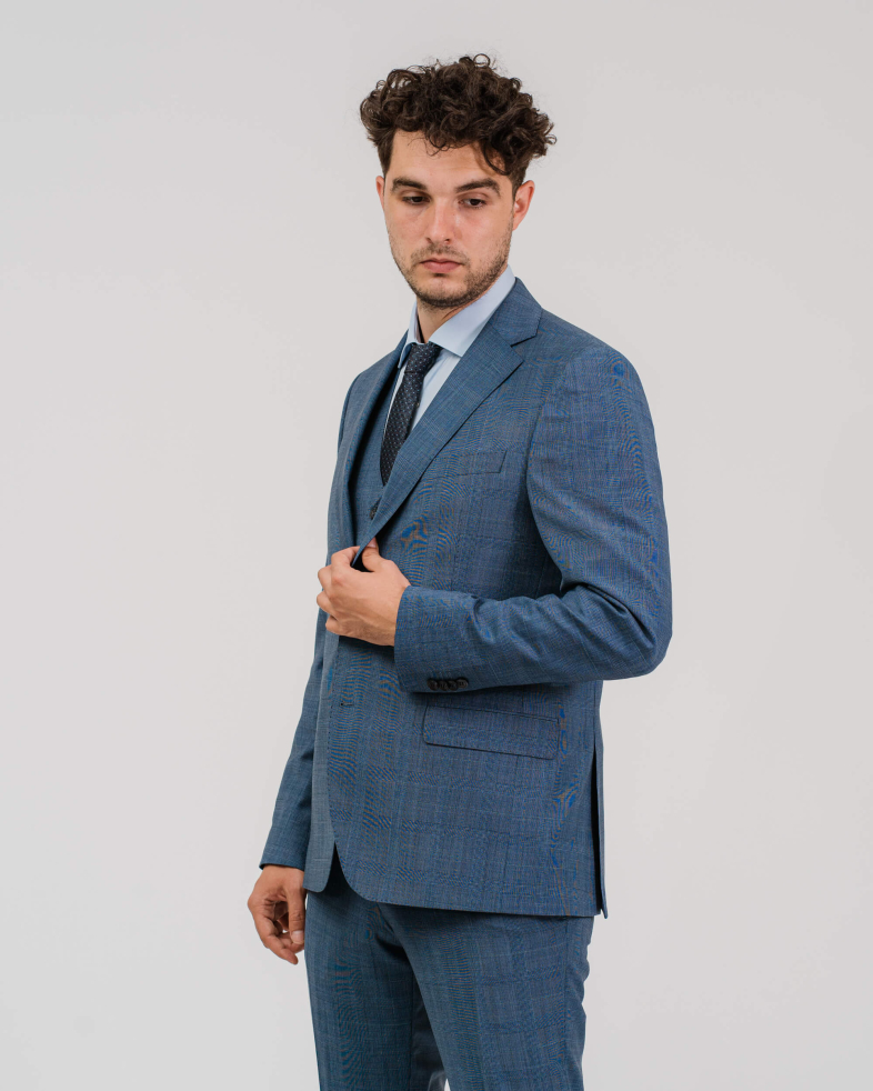 COSTUM SLIM ALBASTRU IN CAROURI 210116011083-2 06
