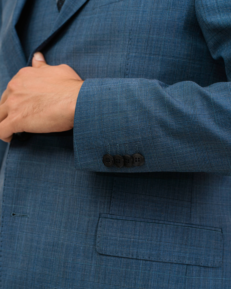 COSTUM SLIM ALBASTRU IN CAROURI 210116011083-2 08