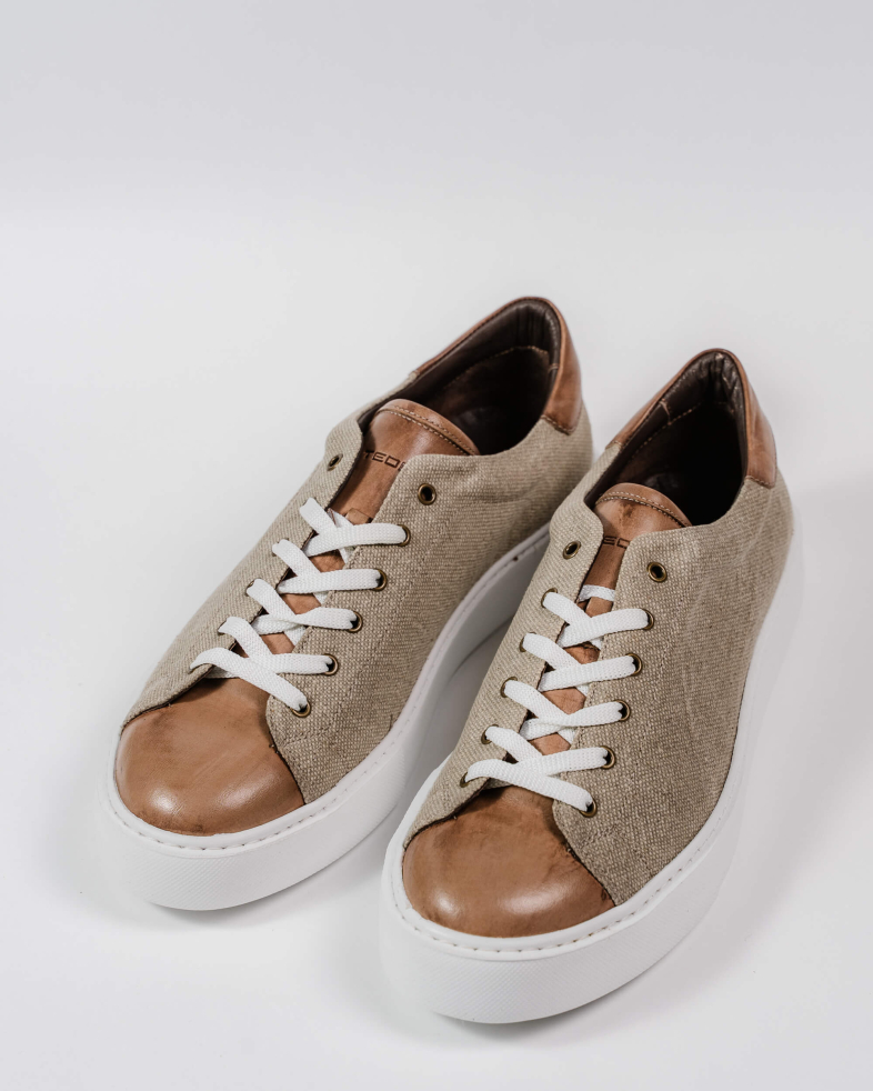 SNEAKERS BEJ PIELE NATURALA SI TEXTIL 200146171902-2 03