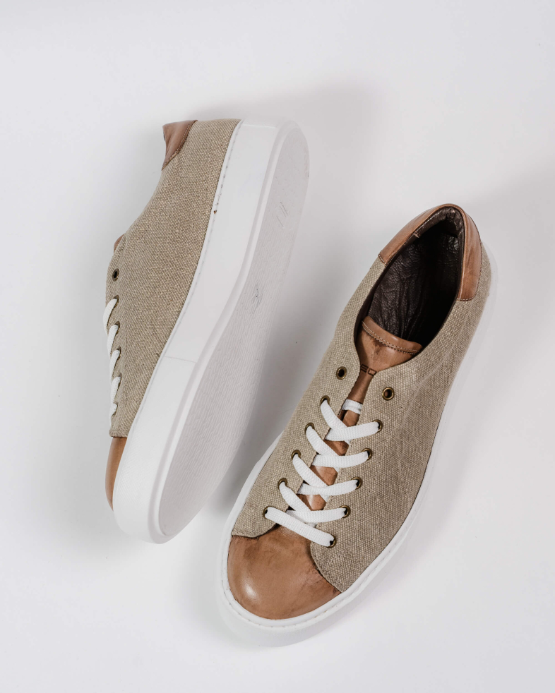 SNEAKERS BEJ PIELE NATURALA SI TEXTIL 200146171902-2 05