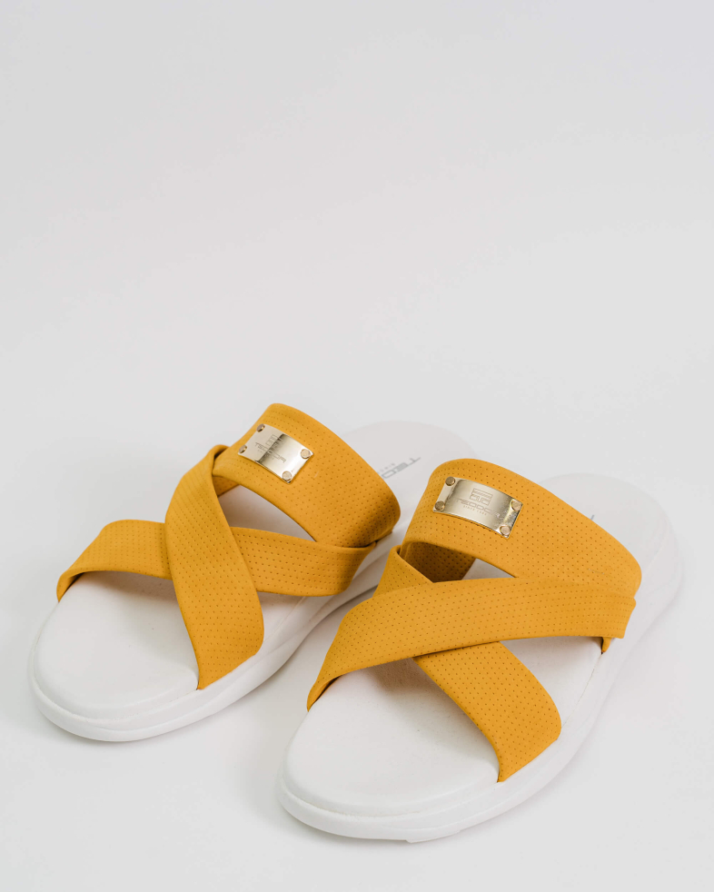 PAPUCI GALBENI PIELE INTOARSA 200137171910-4 03