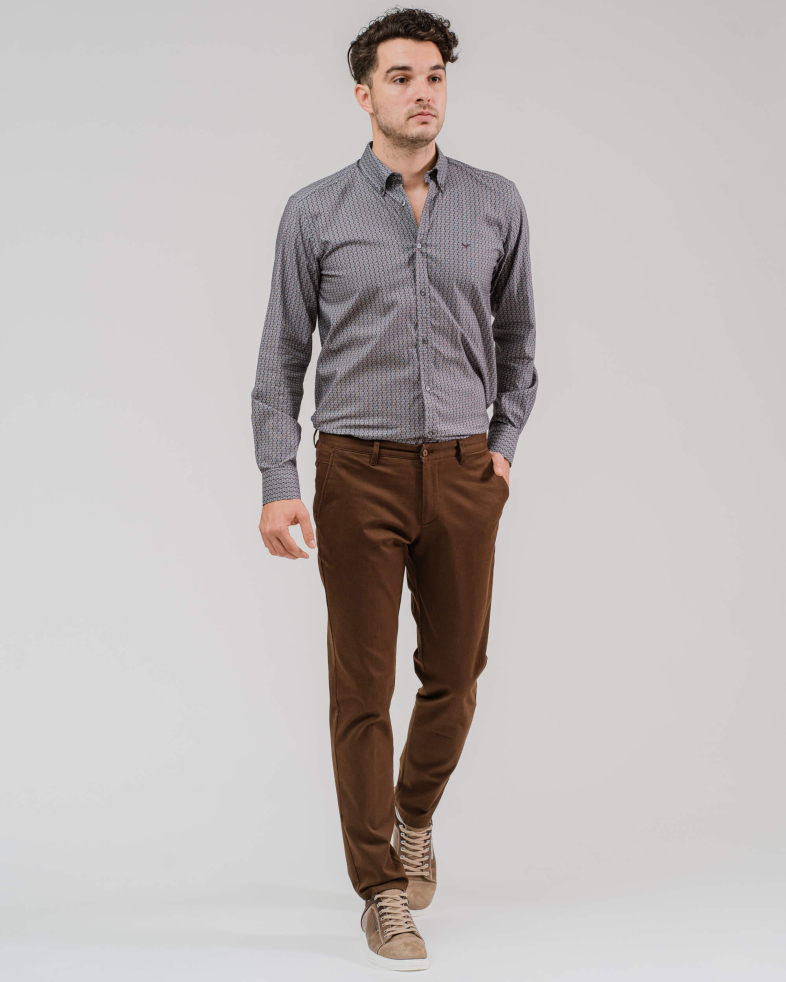 PANTALON RAIAT DIN BUMBAC CULOAREA MARO 200213088263-3 04
