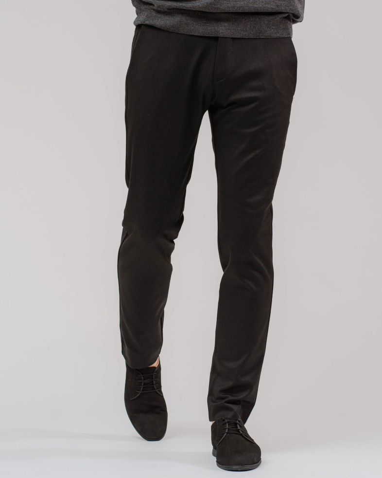 PANTALONI NEGRI DIN GABARDIN DE LĂ FINE 200213088268-1 02