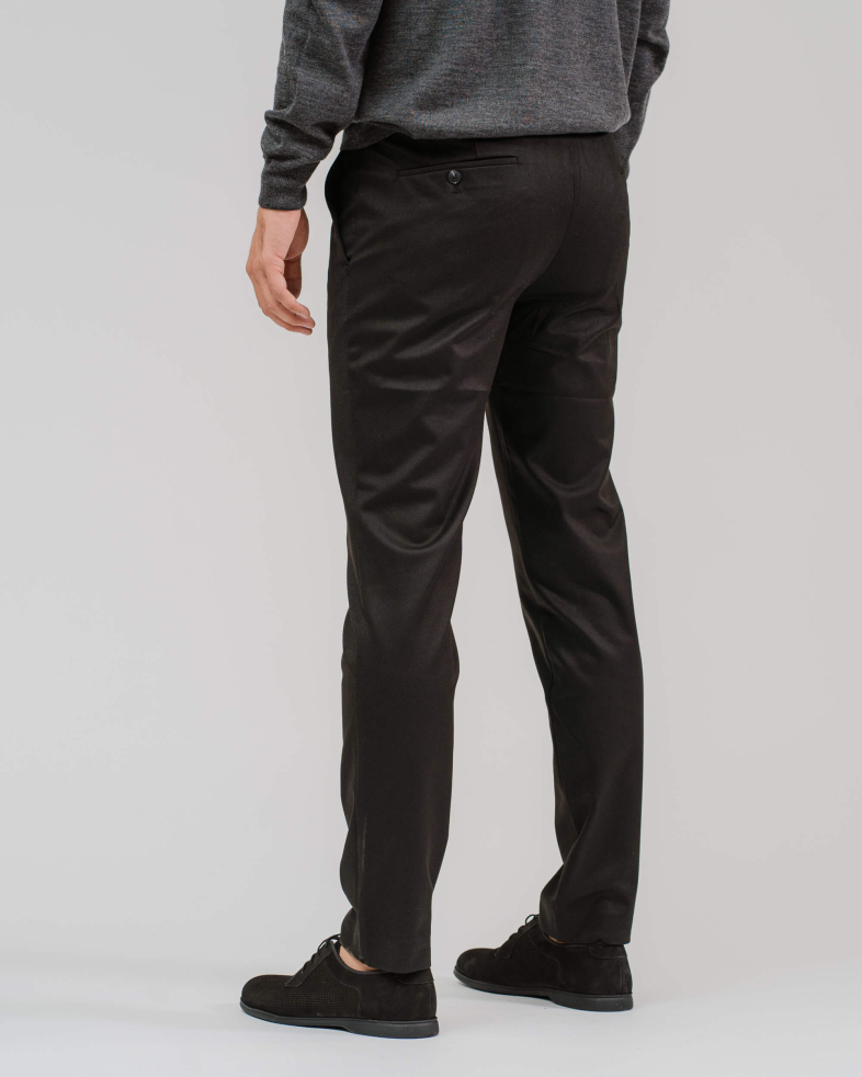 PANTALONI NEGRI DIN GABARDIN DE LĂ FINE 200213088268-1 04