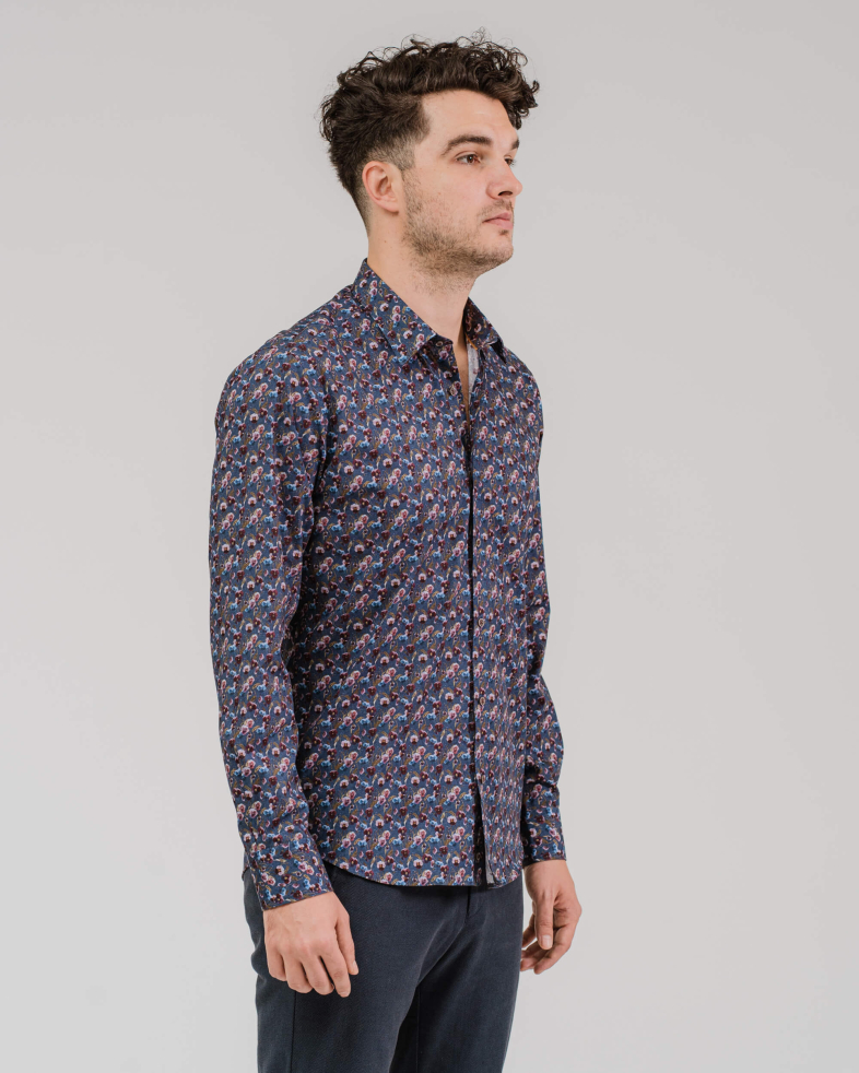 CĂMAȘĂ DE BUMBAC SLIM FIT CU EFECTE 200205044590-2 02