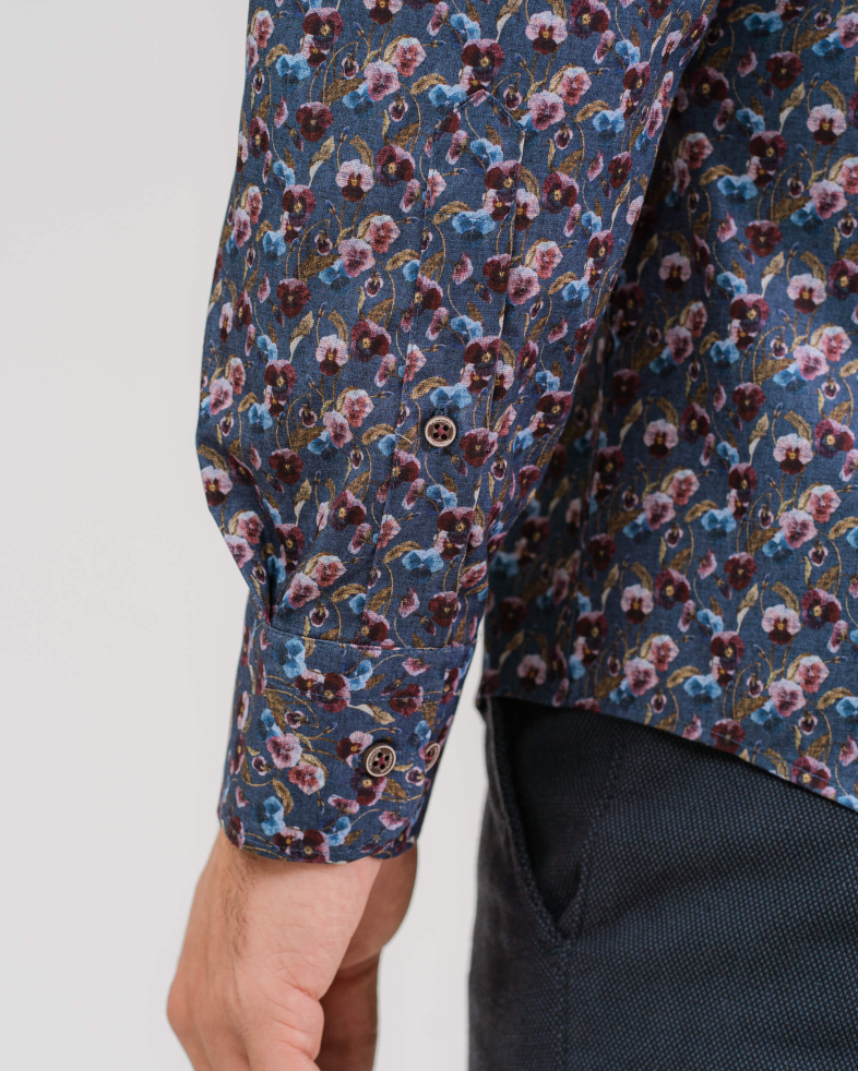 CĂMAȘĂ DE BUMBAC SLIM FIT CU EFECTE 200205044590-2 05