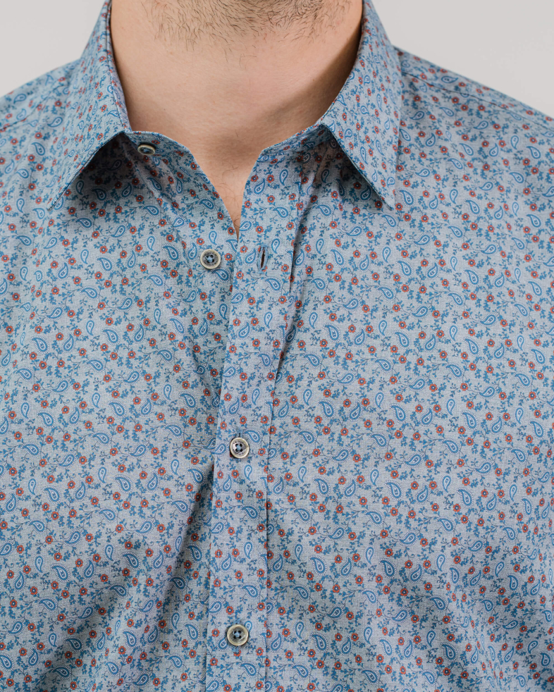 CĂMAȘĂ DE BUMBAC SLIM FIT IMPRIMĂ FLORALĂ MICA 200205044590-5 03