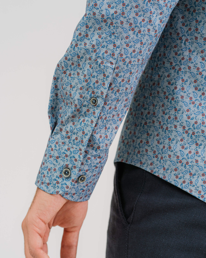 CĂMAȘĂ DE BUMBAC SLIM FIT IMPRIMĂ FLORALĂ MICA 200205044590-5 05