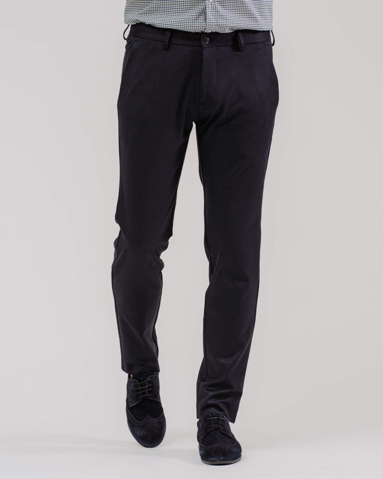PANTALON ALBASTRU ANCHIS DIN GABARDIN DE LĂ FINE 200213088268-2 02