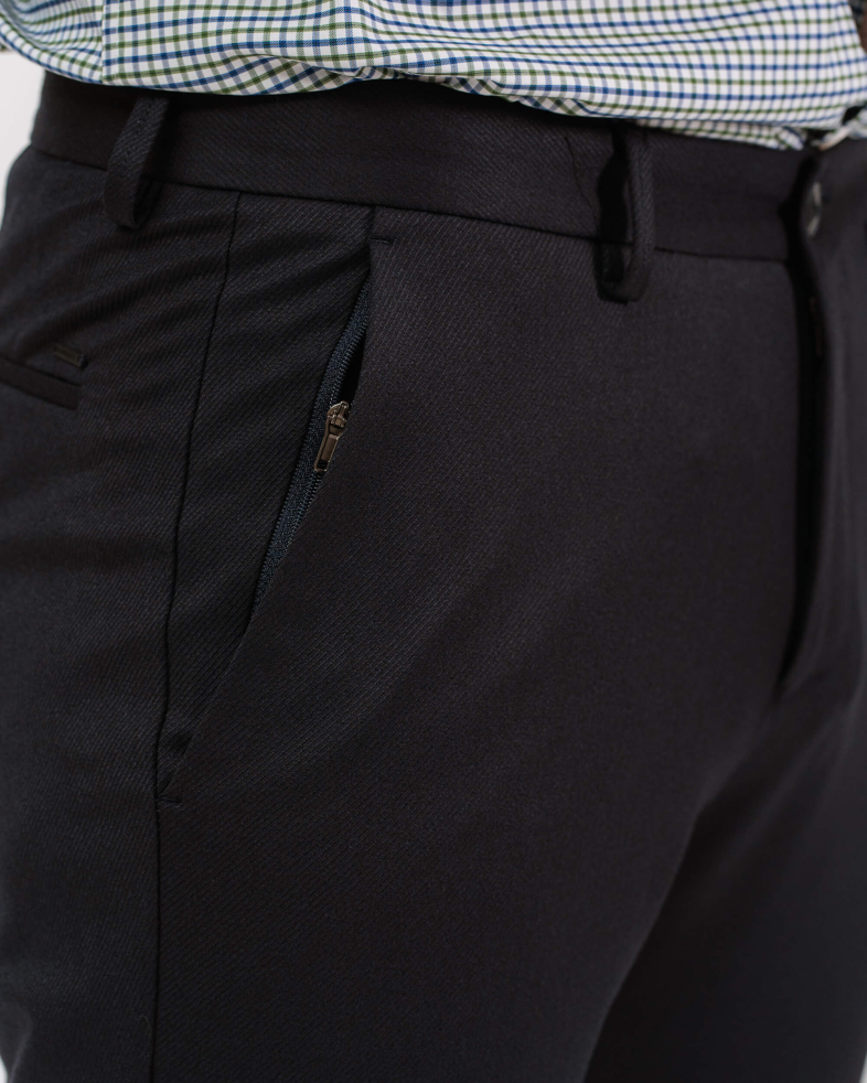 PANTALON ALBASTRU ANCHIS DIN GABARDIN DE LĂ FINE 200213088268-2 03
