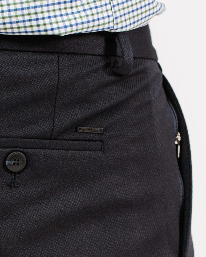 PANTALON ALBASTRU ANCHIS DIN GABARDIN DE LĂ FINE 200213088268-2 05