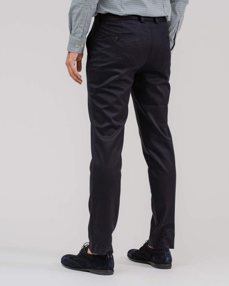 PANTALON ALBASTRU ANCHIS DIN GABARDIN DE LĂ FINE 200213088268-2 04