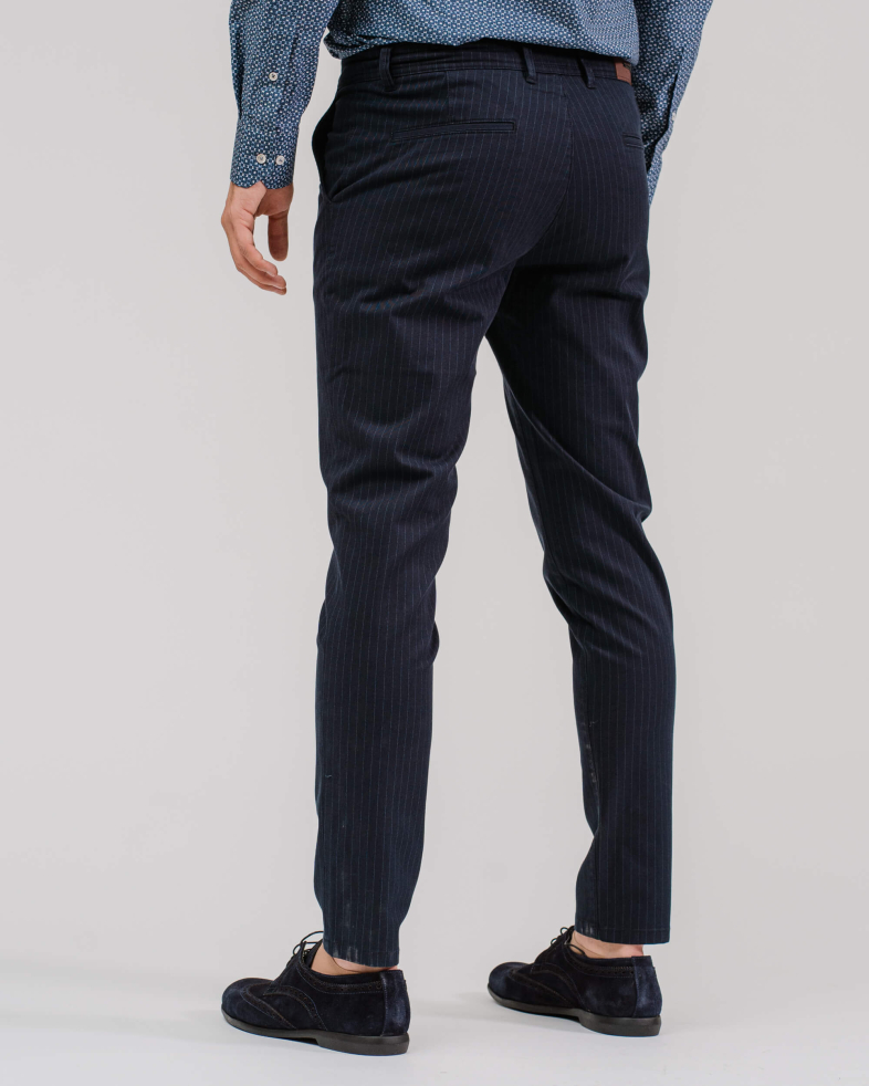 PANTALON RAIAT DE BUMBAC CULOAREA ALBASTRU ANCHIS 200213088261-2 02
