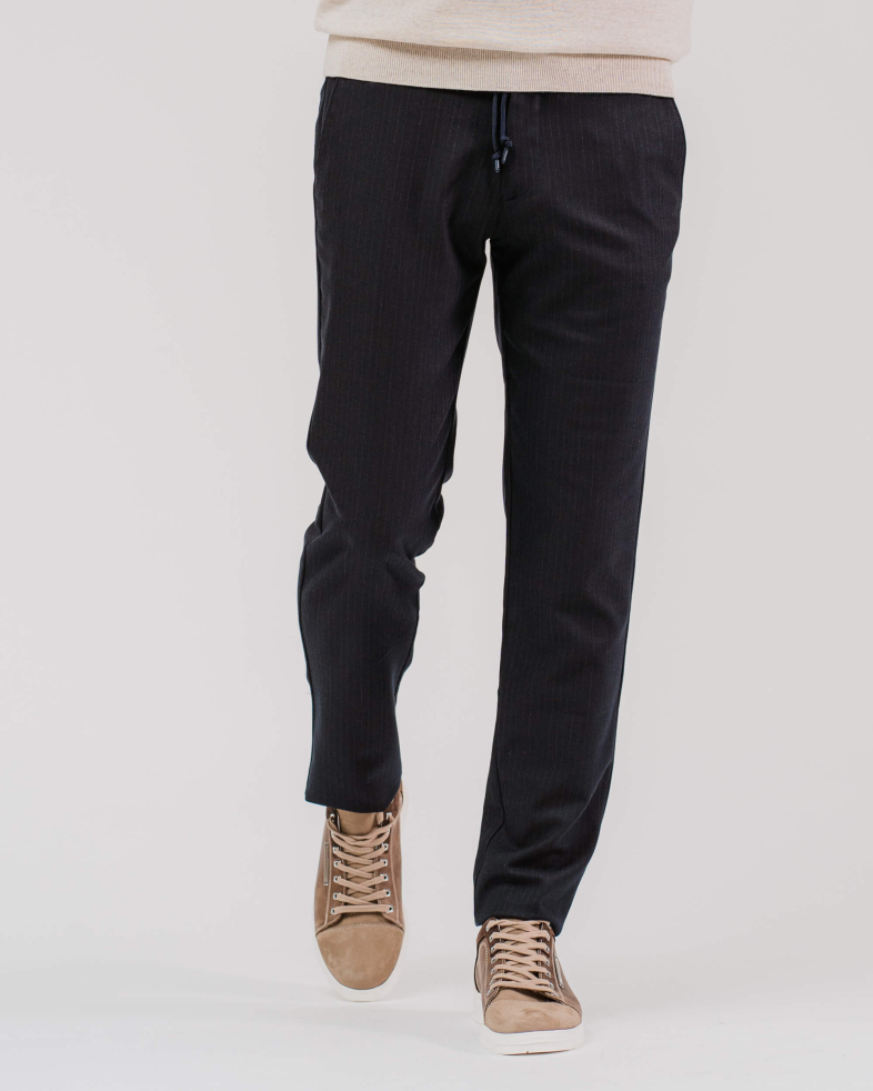 PANTALON DREPT CU LASTIC SI SNUR LA CUREA CULOAREA ALBASTRU ANCHIS 200213088267-2 02