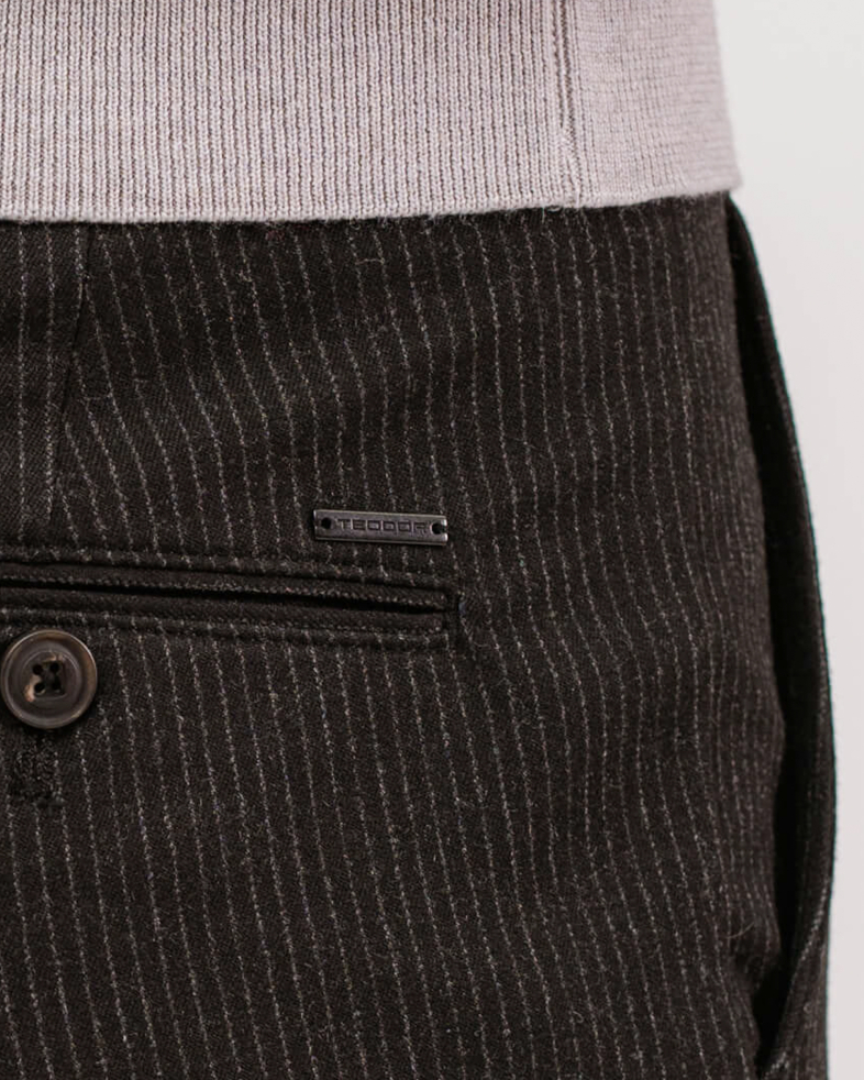 PANTALON RAIAT DIN LANA FINA CU ELASTAN SNUR LA CUREA CULOAREA NEAGRA 200213088267-1 03