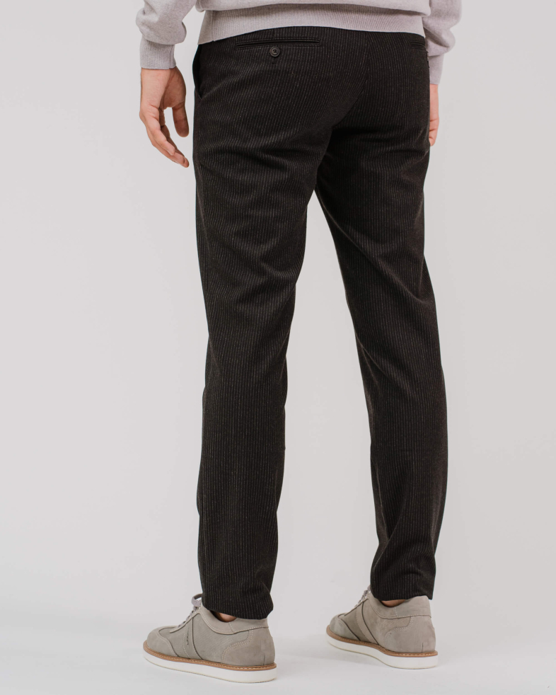 PANTALON RAIAT DIN LANA FINA CU ELASTAN SNUR LA CUREA CULOAREA NEAGRA 200213088267-1 02