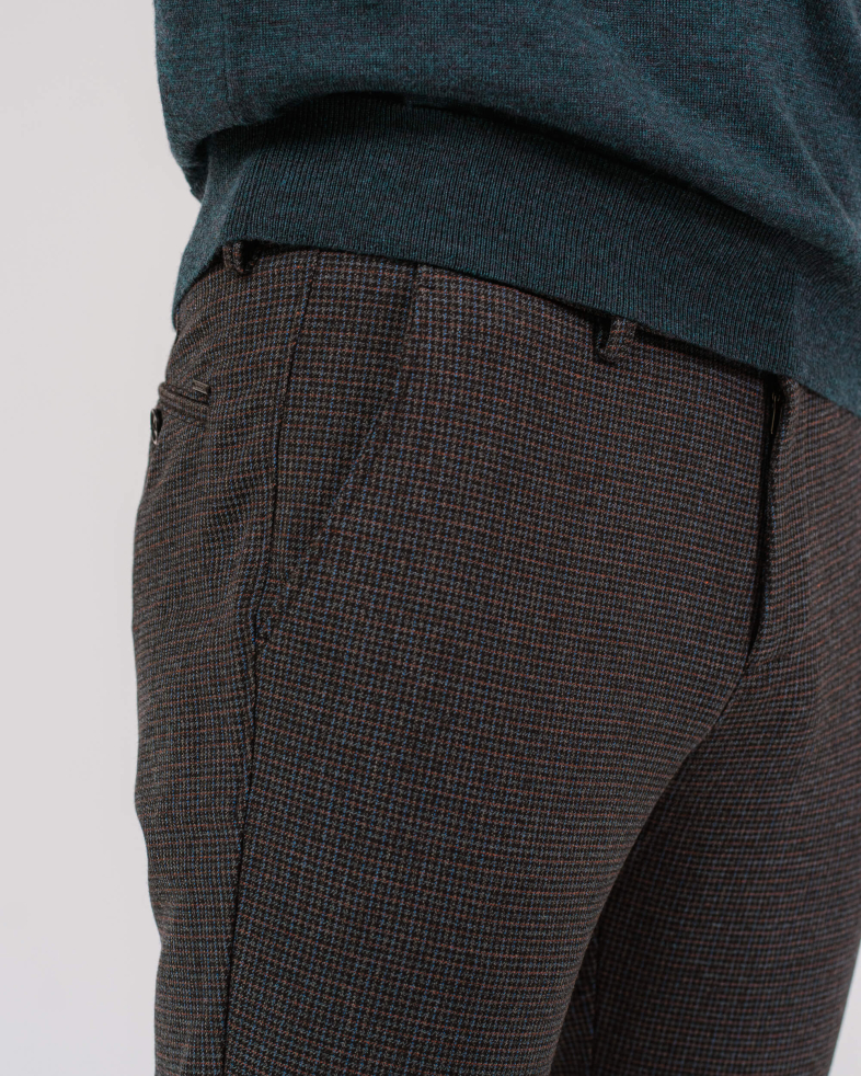 PANTALONI DE LÂNĂ FINE CU ELASTAN ÎN PEPIT MIC 200213088266-1 05