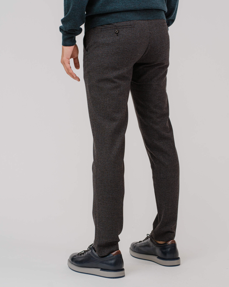 PANTALONI DE LÂNĂ FINE CU ELASTAN ÎN PEPIT MIC 200213088266-1 03