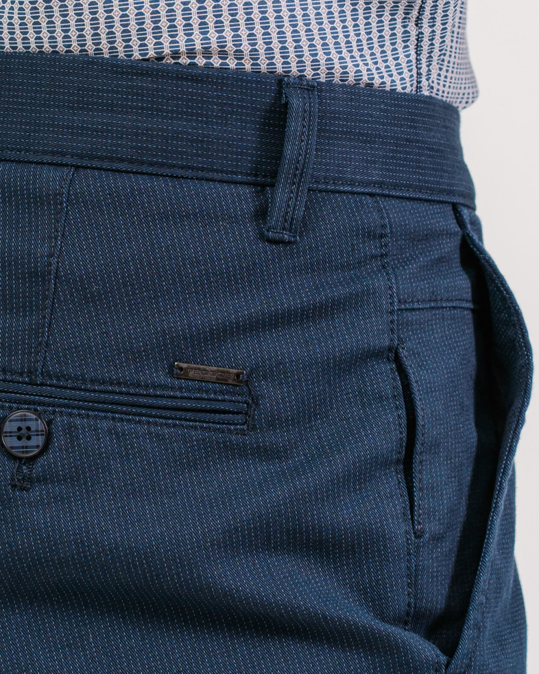 PANTALON ELASTANT DIN BUMBAC CU EFECTE SI RAIAT 200213088263-2 03