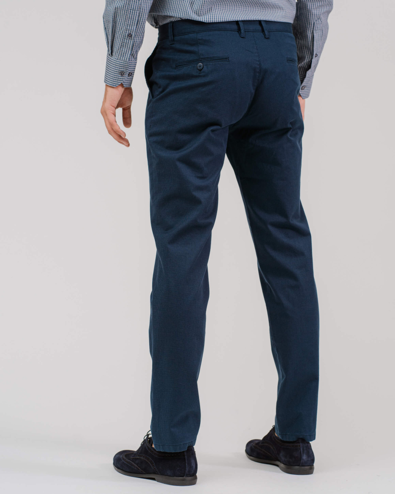 PANTALON ELASTANT DIN BUMBAC CU EFECTE SI RAIAT 200213088263-2 04