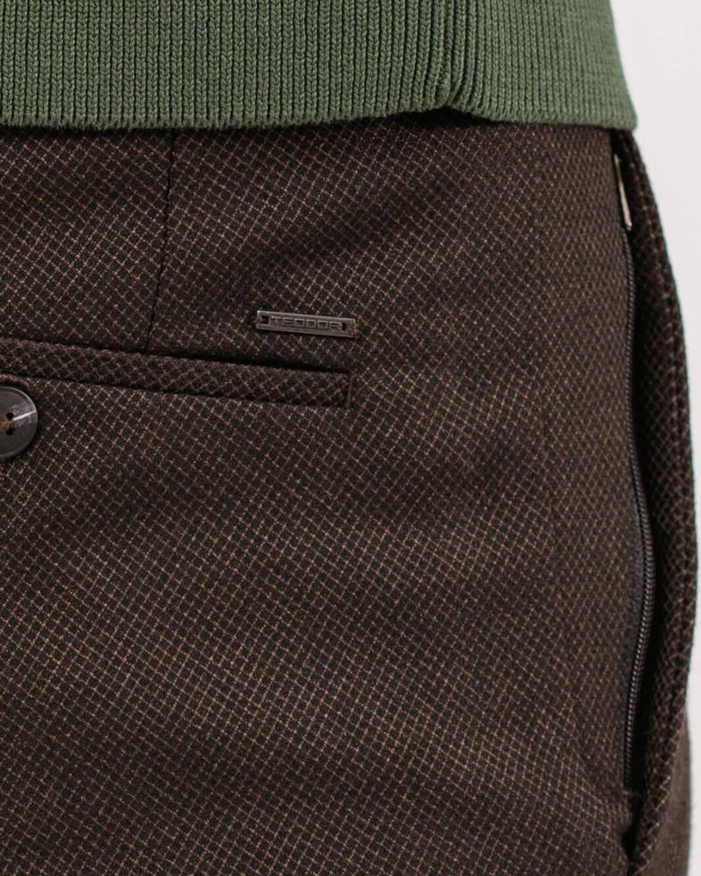 PANTALON STRUCTURAL DIN LÂNĂ FINĂ MARO CU ELASTAN 200213088269-2 02