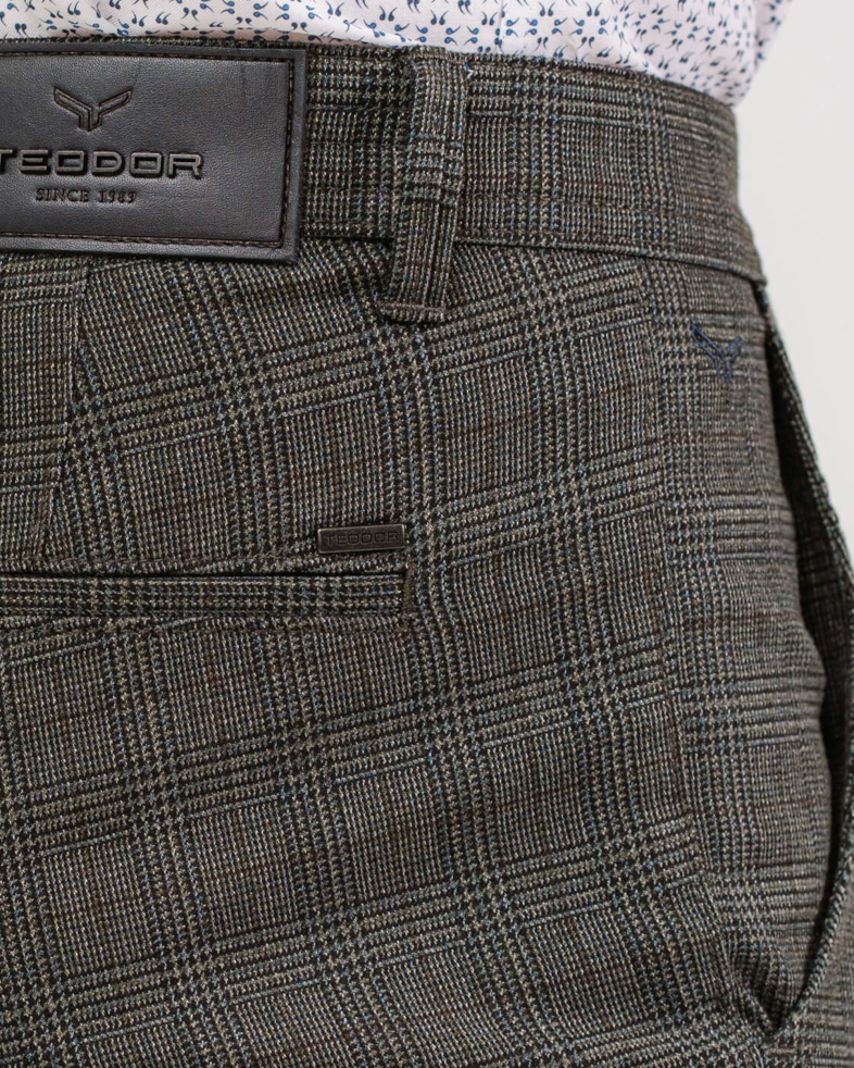 PANTALON RAIAT DE BUMBAC SLIM FIT CULOAREA VERDE 200213088262-2 02