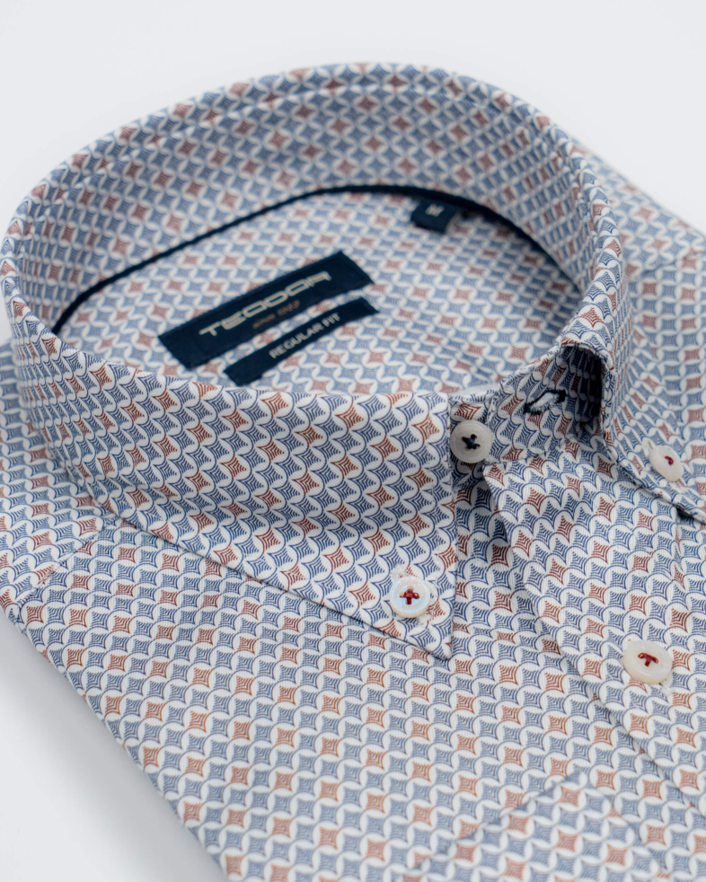 CAMASA SLIM ALBASTRA  PRINT GEOMETRIC 210205044686-3 02