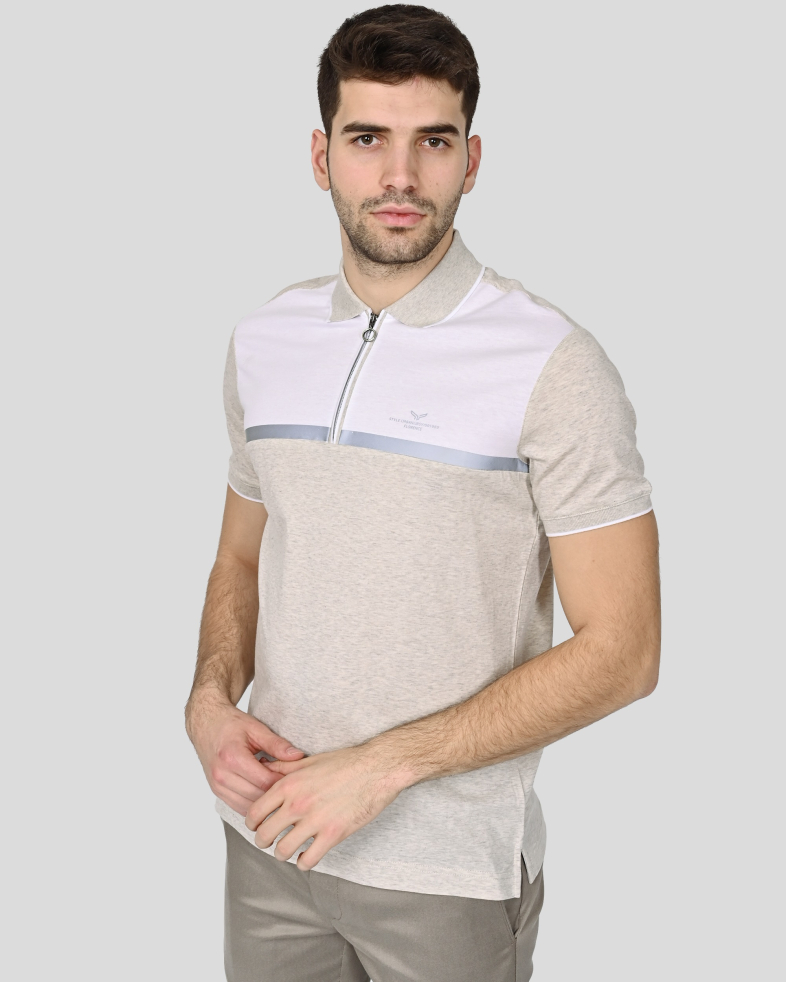 TRICOU POLO CU FERMOAR BEJ 240110131694-1 03