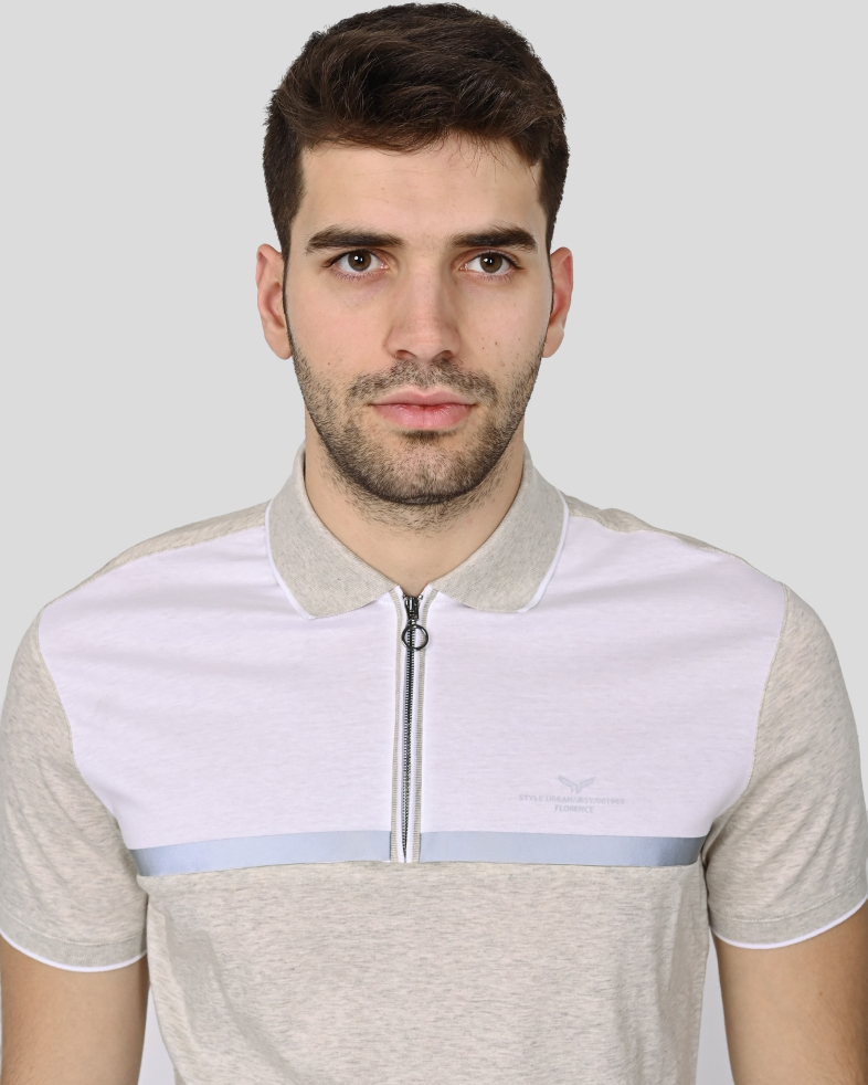 TRICOU POLO CU FERMOAR BEJ 240110131694-1 04