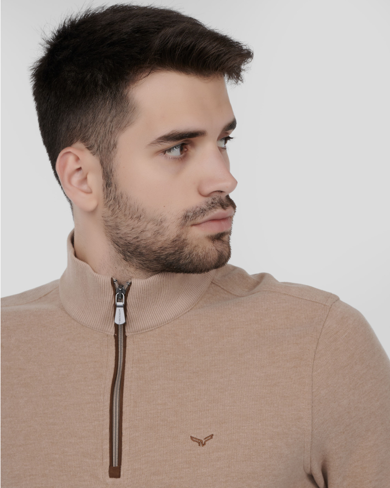 BLUZA BEJ GULER CU FERMOAR 240210141575-3 04
