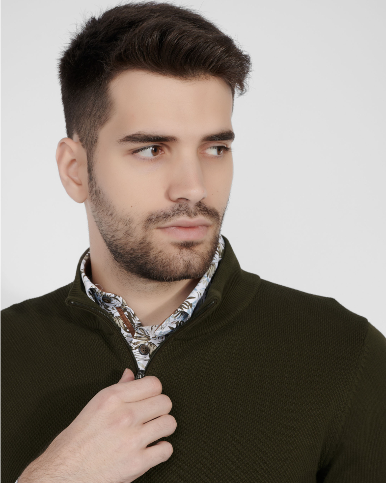 PULOVER VERDE GULER CU FERMOAR 240208055365-3 04