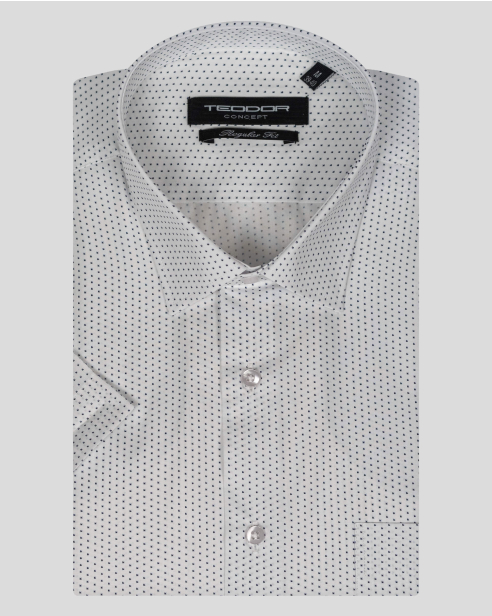 CAMASA ALBA CU PRINT GEOMETRIC