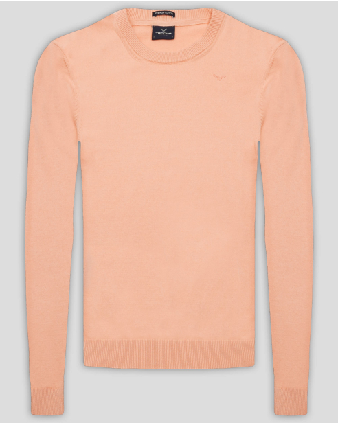 PULOVER ORANJ CU GULER ROTUND