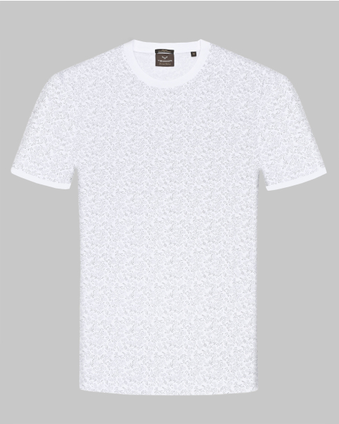 TRICOU ALB PRINT GEOMETRIC