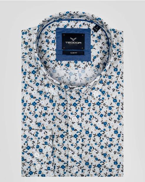 CAMASA SLIM GRI  PRINT FLORAL