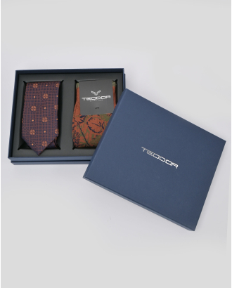 COMPLECT CRAVATA SI SOSETE BLEUMARIN  PRINT GEOMETRIC