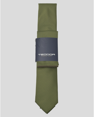 COMPLECT CRAVATA SI BATISTA VERDE PRINT GEOMETRIC