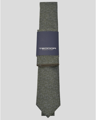COMPLECT CRAVATA SI BATISTA VERDE PRINT GEOMETRIC