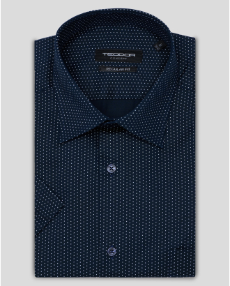 CAMASA BLEUMARIN  PRINT GEOMETRIC MANECA SCURTA
